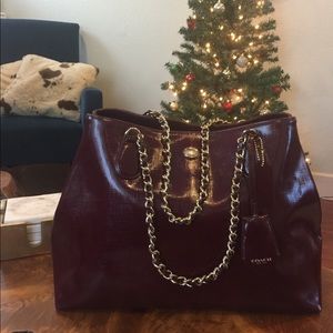 Brand New Coach Oxblood Chain Purse
